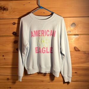 American eagle Women’s long sleeve blue, yellow, and pink